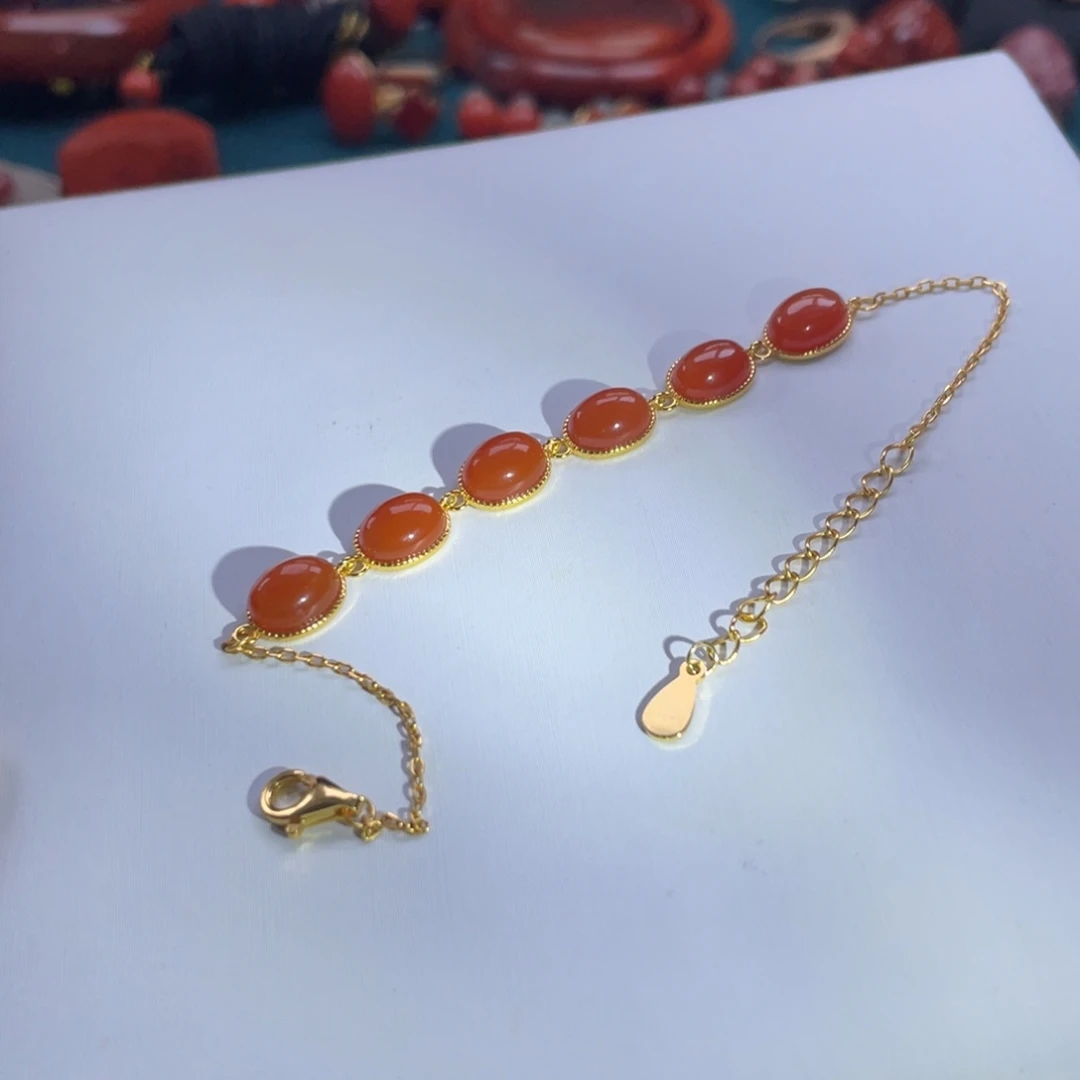 南红玛瑙未镶嵌冰红南红镶嵌手链