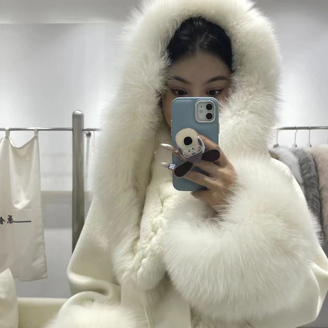 直播间选狐狸毛貉子毛羊毛麂皮绒针织车条编织拼接绵羊皮专拍链接