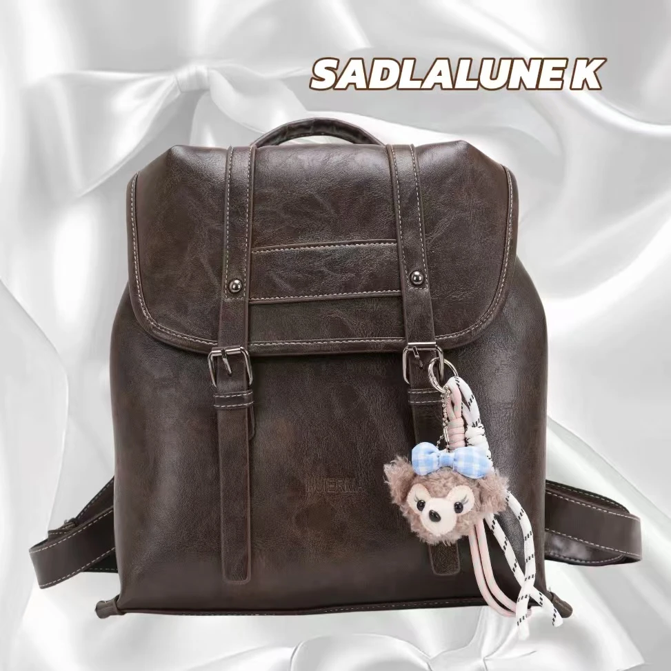 SADLALUNEK【小众设计款】带挂件双肩包时尚洋气百搭背包6731