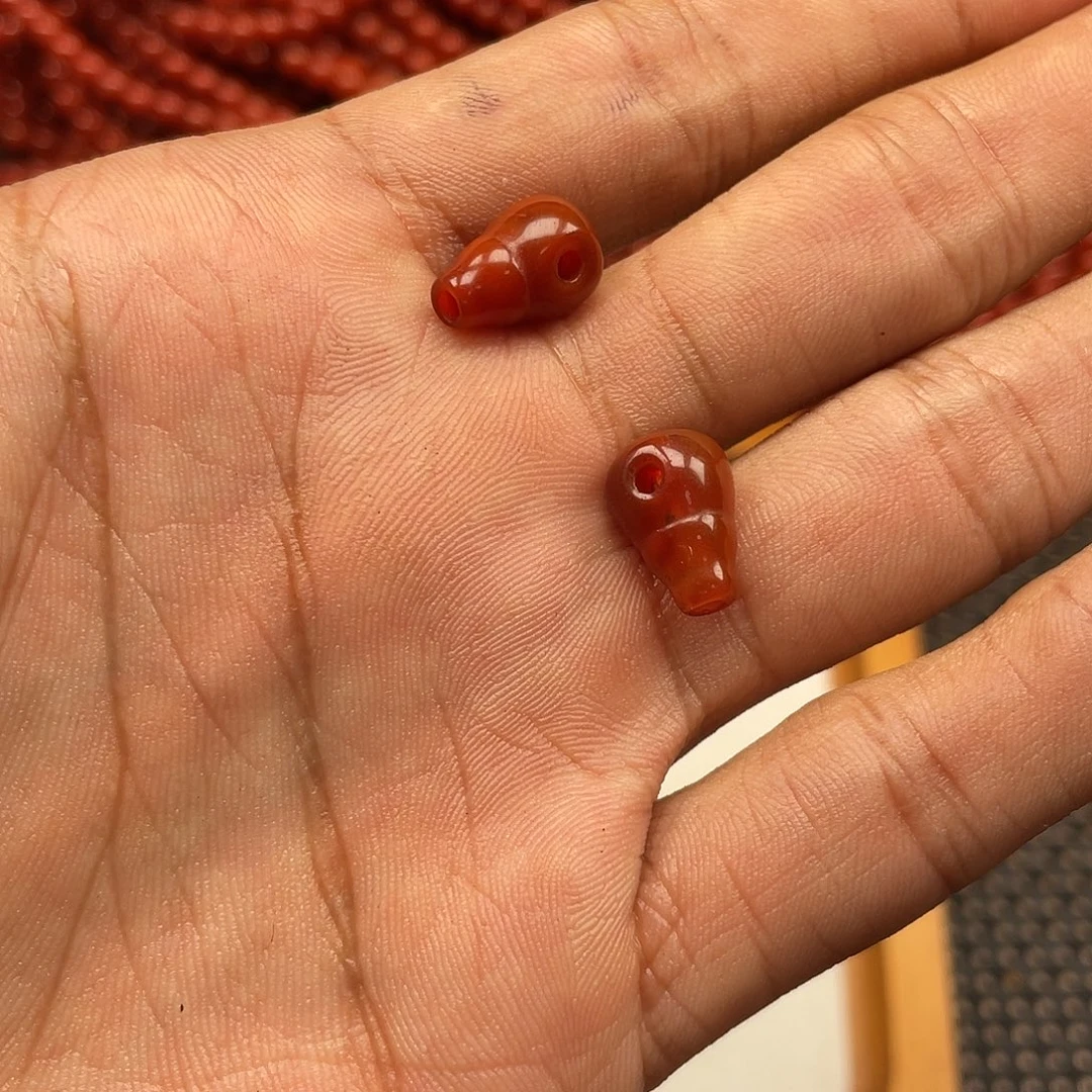 南红玛瑙未镶嵌手链三通8*12