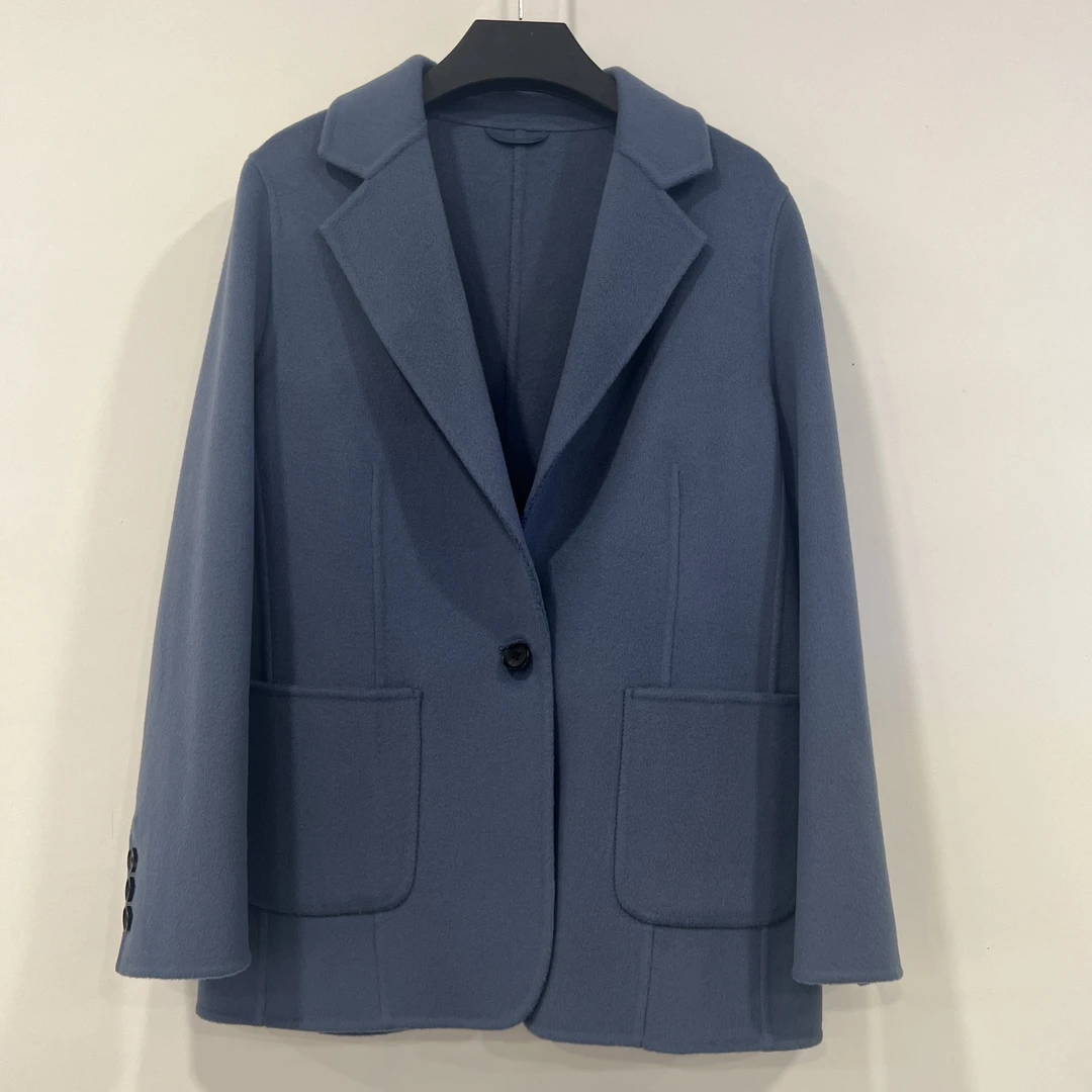 双面呢小西服 2418# 焦糖色 燕麦色 雾霾蓝 S-L