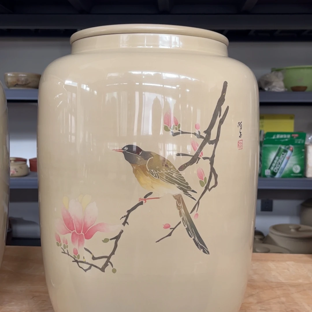 白泥水亮光存茶缸28