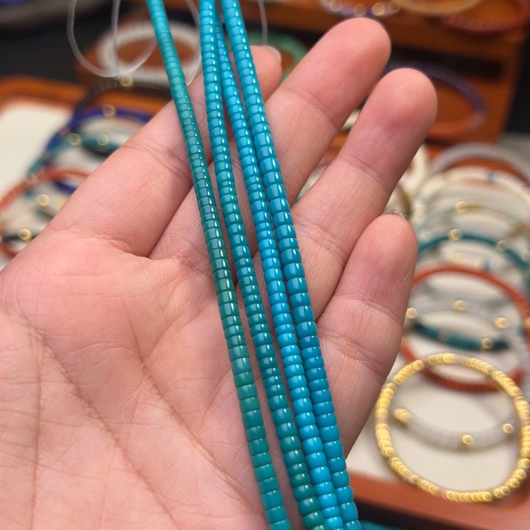 绿松石未镶嵌手链男女