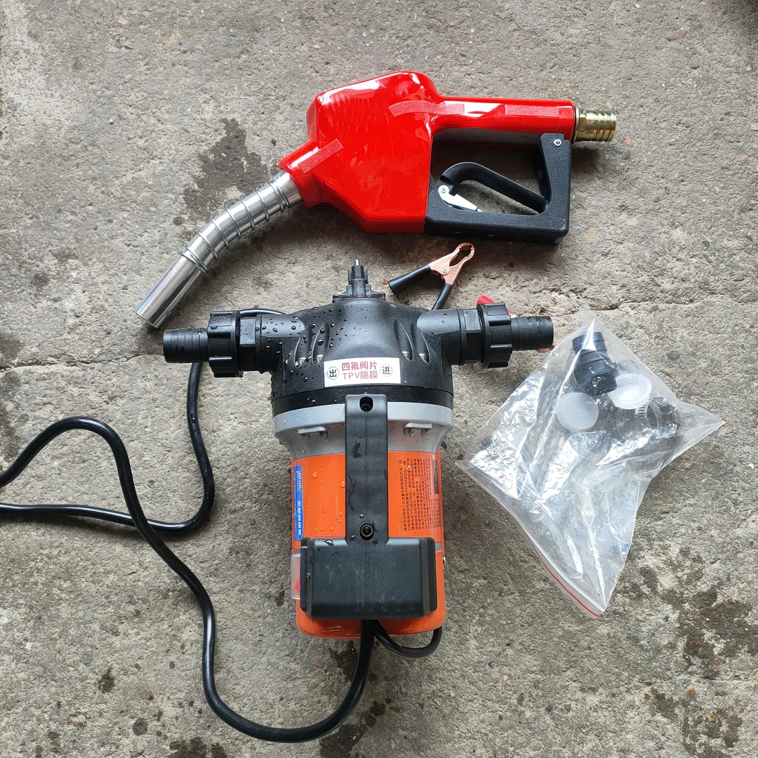 12伏枪停泵就停的抽药抽水抽油五腔隔膜泵550瓦纯铜机芯12伏枪停