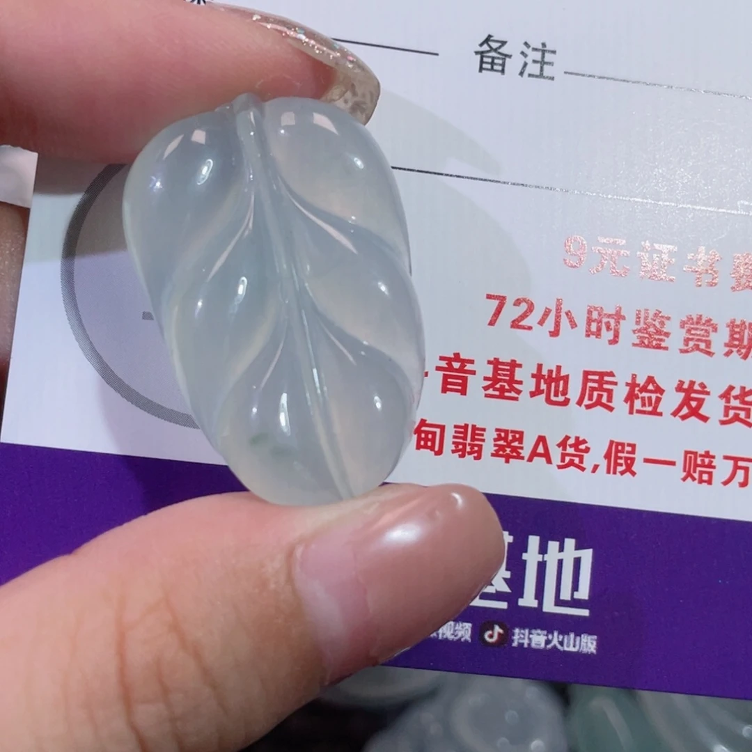 翡翠未镶嵌颈饰叶子