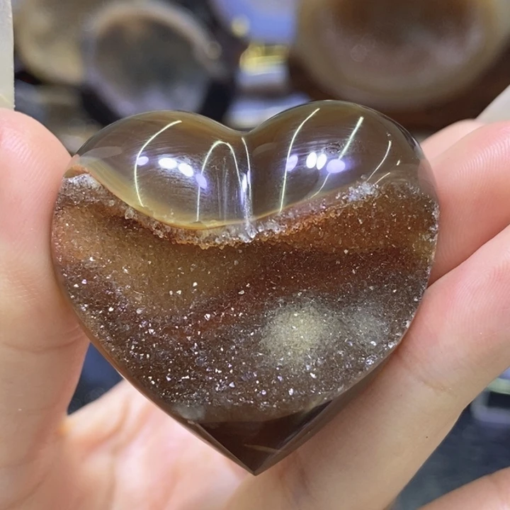 未镶嵌珠宝半成品紫晶A****?彩晶爱心