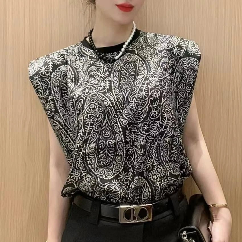 【玫瑰缘】欧货OG正版简约温婉风百搭网红无袖宽松时尚上衣