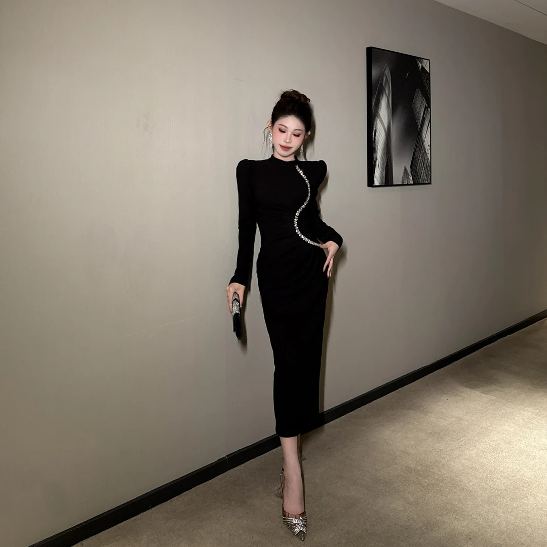 【惠子原创】气质优雅时尚性感收腰显瘦轻奢修身包臀连衣裙70647