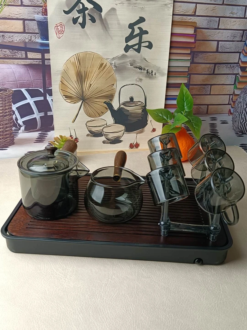 玻璃杯透明茶具套装茶盘泡茶功夫茶具套装加厚耐热防烫轻奢茶壶