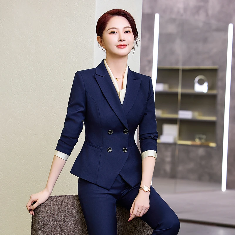 职业装女套装西装前台制服时尚高端正装商务秘书西服销售工作服秋