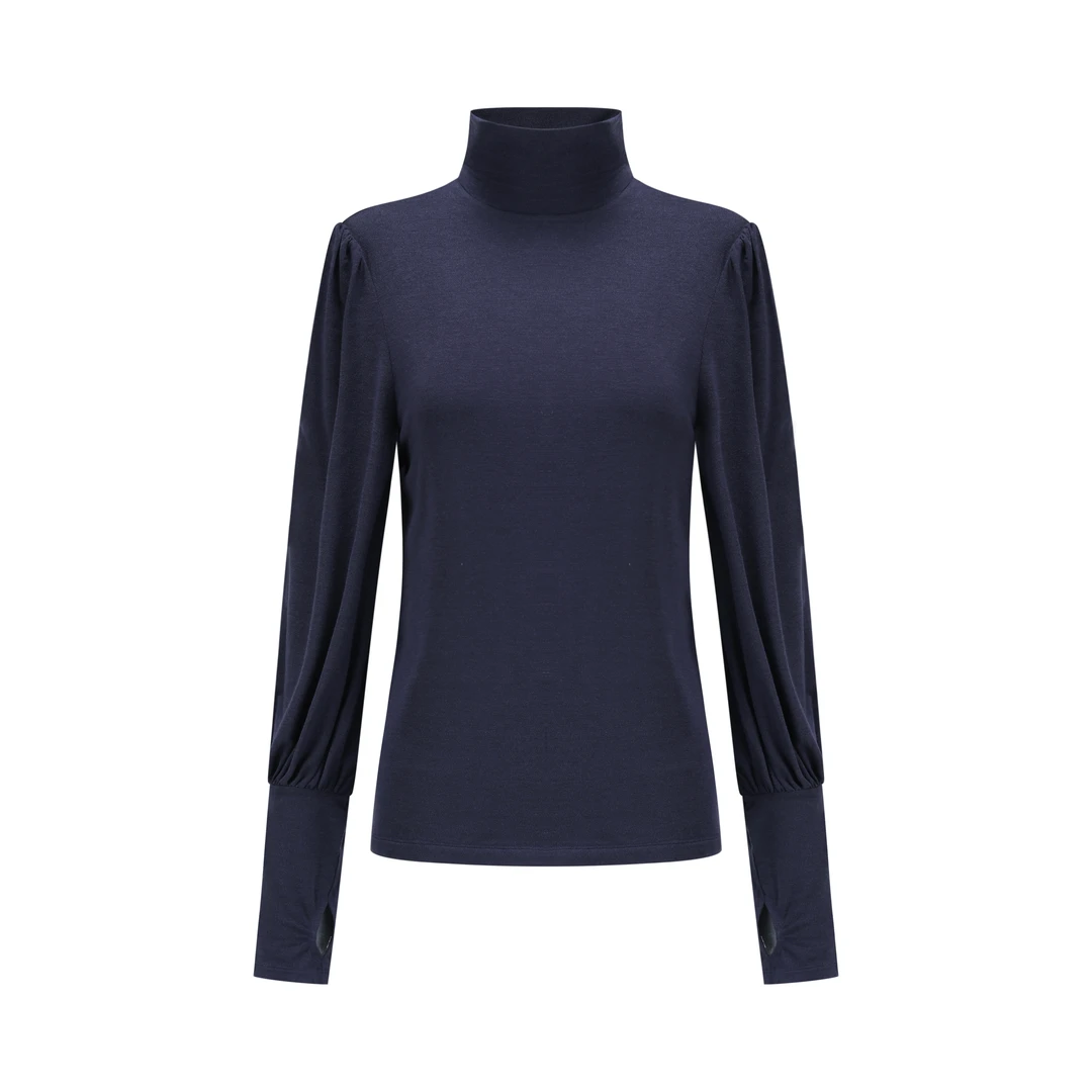 【顾文婷推荐】YOUWEI有尾 高领公主袖打底衫 DT1224401/DT1225106