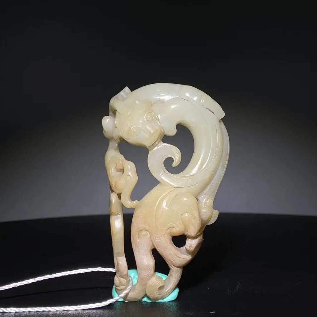 【清代】-和田玉螭龙挂件2512280079