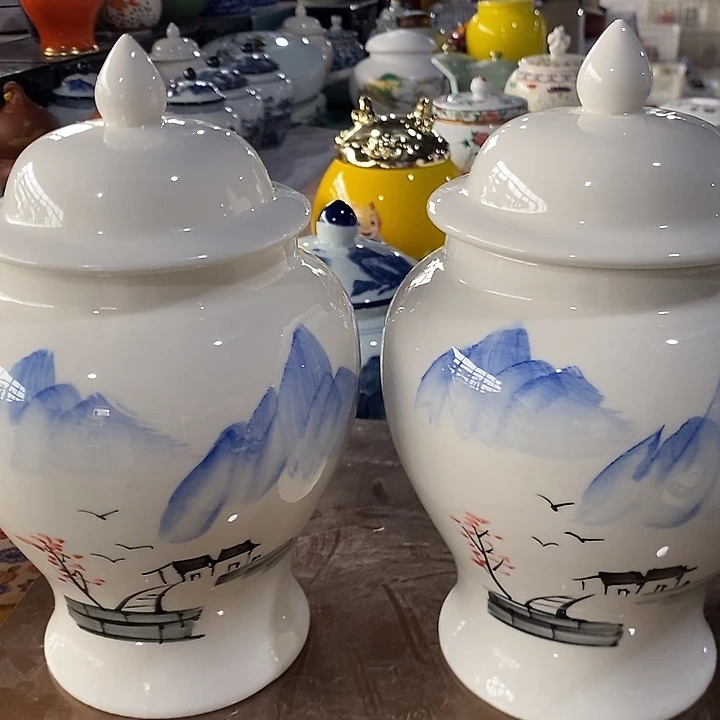 罐陶瓷茶叶罐密封罐家用摆件