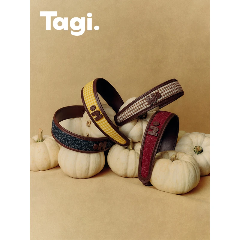 09/22Tagi.《i》想象发箍宽版高颅顶PU皮复古格纹头箍皮质百搭时尚