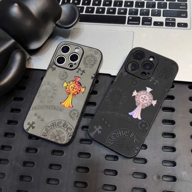 潮牌克罗心全包适用苹果16promax翻毛皮镭射iphone14/15pro手机壳