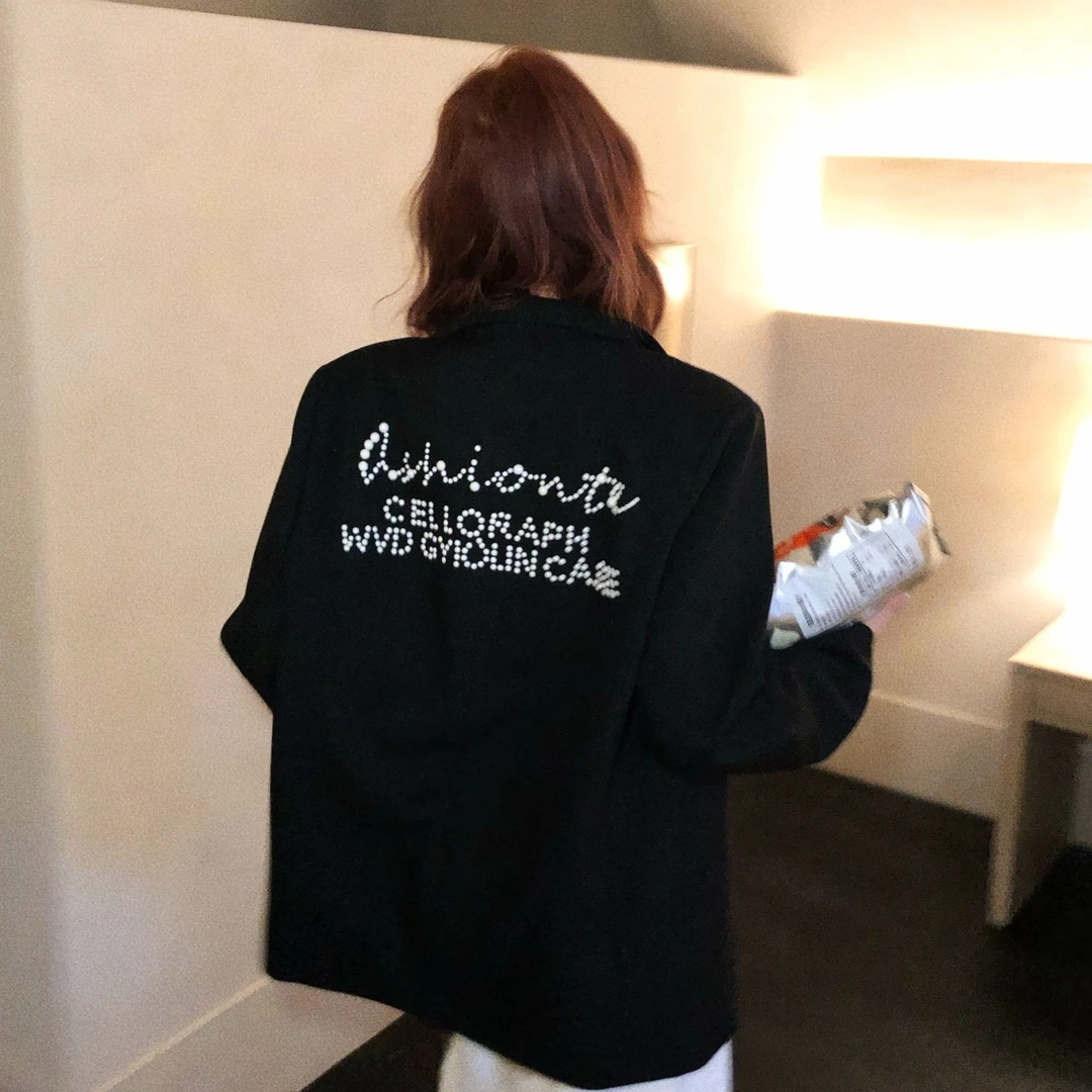 婉君【珍珠亚麻西装】重磅亚麻 秋季时尚百搭西装外套LWJ25C3C2204