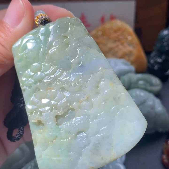 翡翠未镶嵌颈饰保真天然A货翡翠