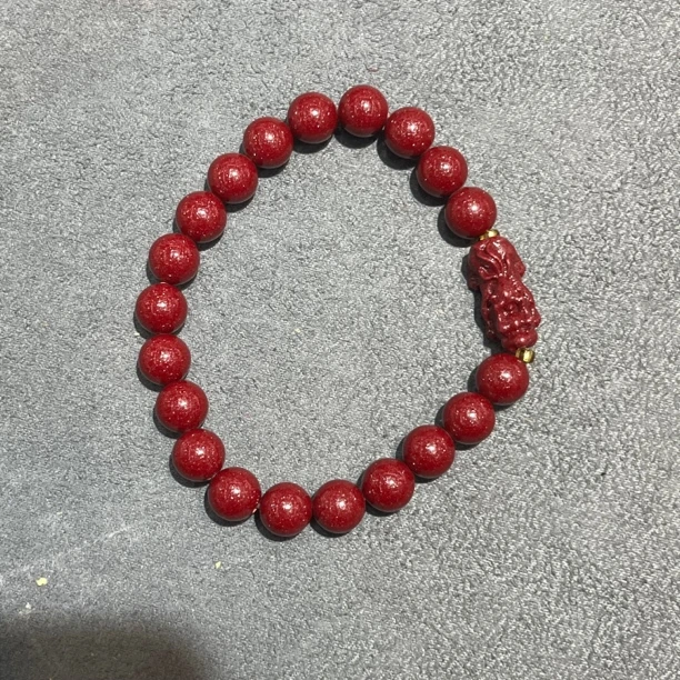 含辰砂工艺品辰砂配貔貅手串8mm-4156