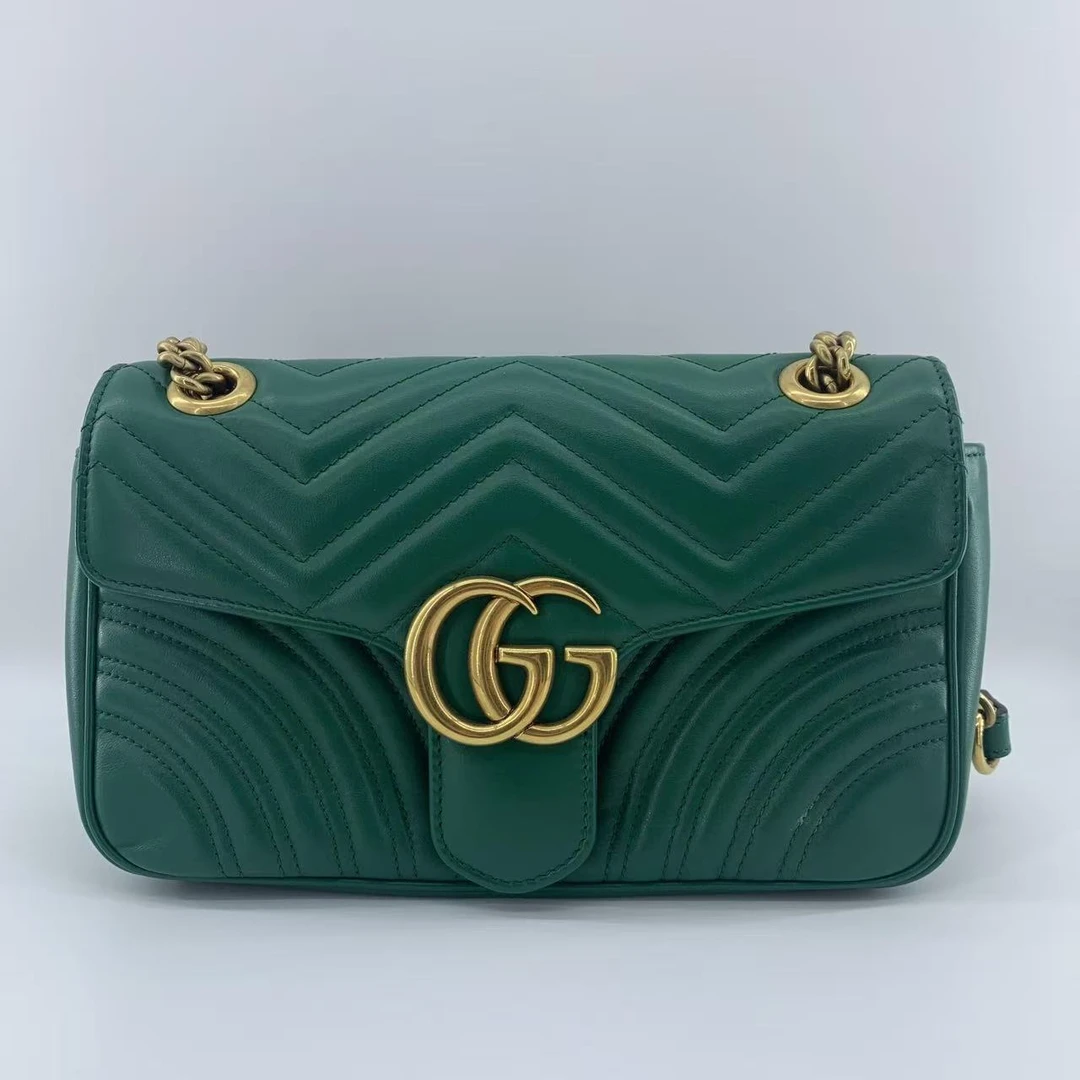 95新 GUCCI/古驰 GUCCI/古驰 绿色marmont26斜挎包bwz12122