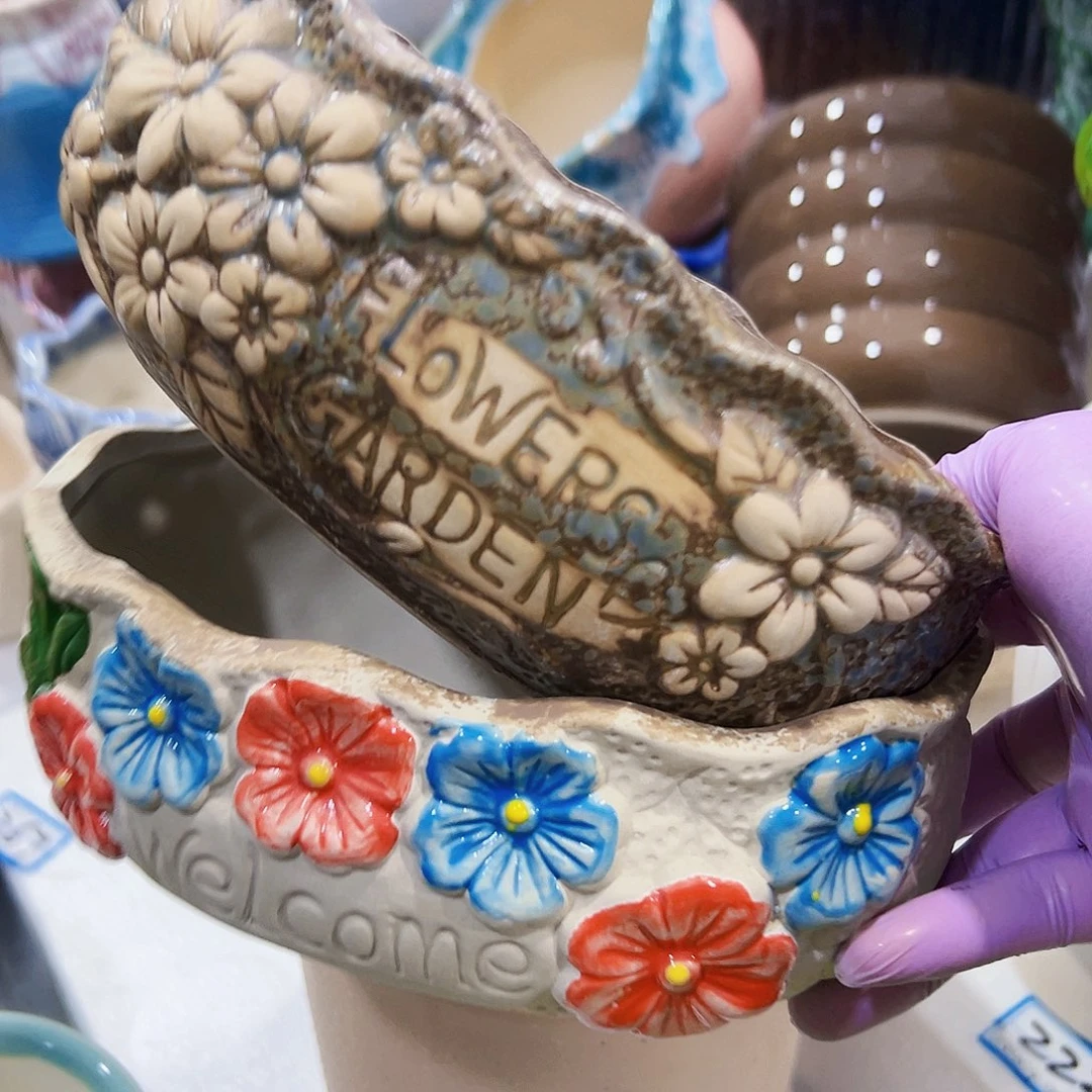 有孔外贸尾货陶瓷花盆凑单10米包邮