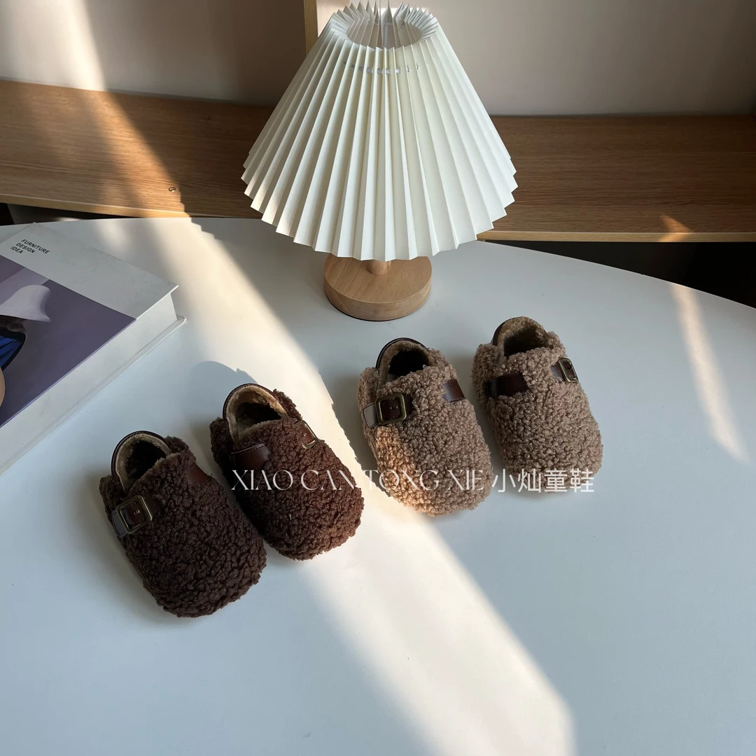 冬季宝宝加绒棉鞋鞋子儿童学步鞋魔术贴软底毛绒小童保暖豆豆鞋