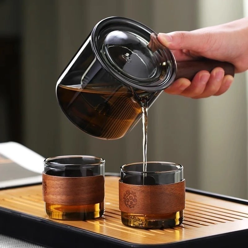 茶具玻璃茶桌分茶壶家用耐高温泡办公室喝茶功夫茶杯防烫茶水分离