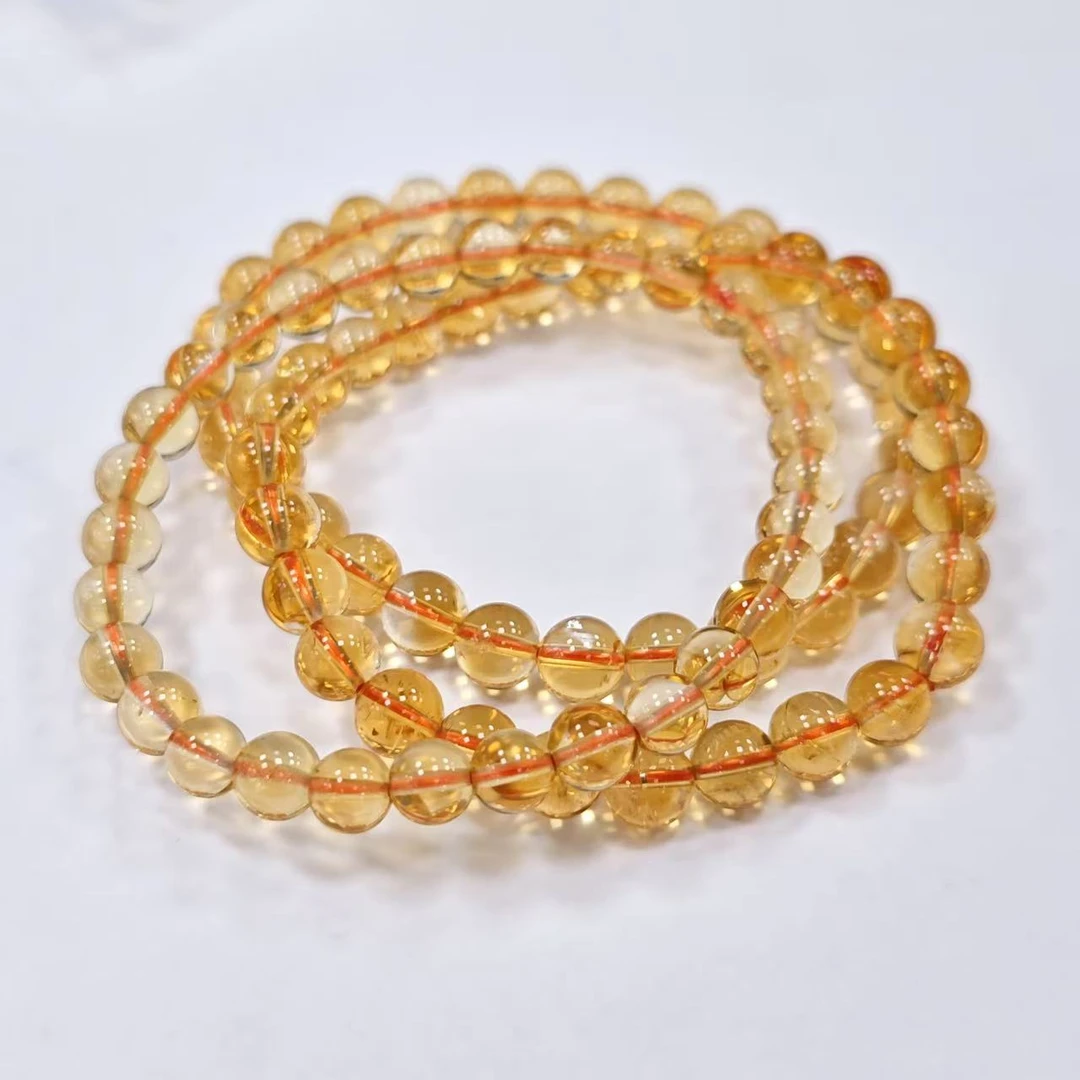 【书记甄选】天然黄水晶单圈手链 多样性发一件 约6mm 6216CK