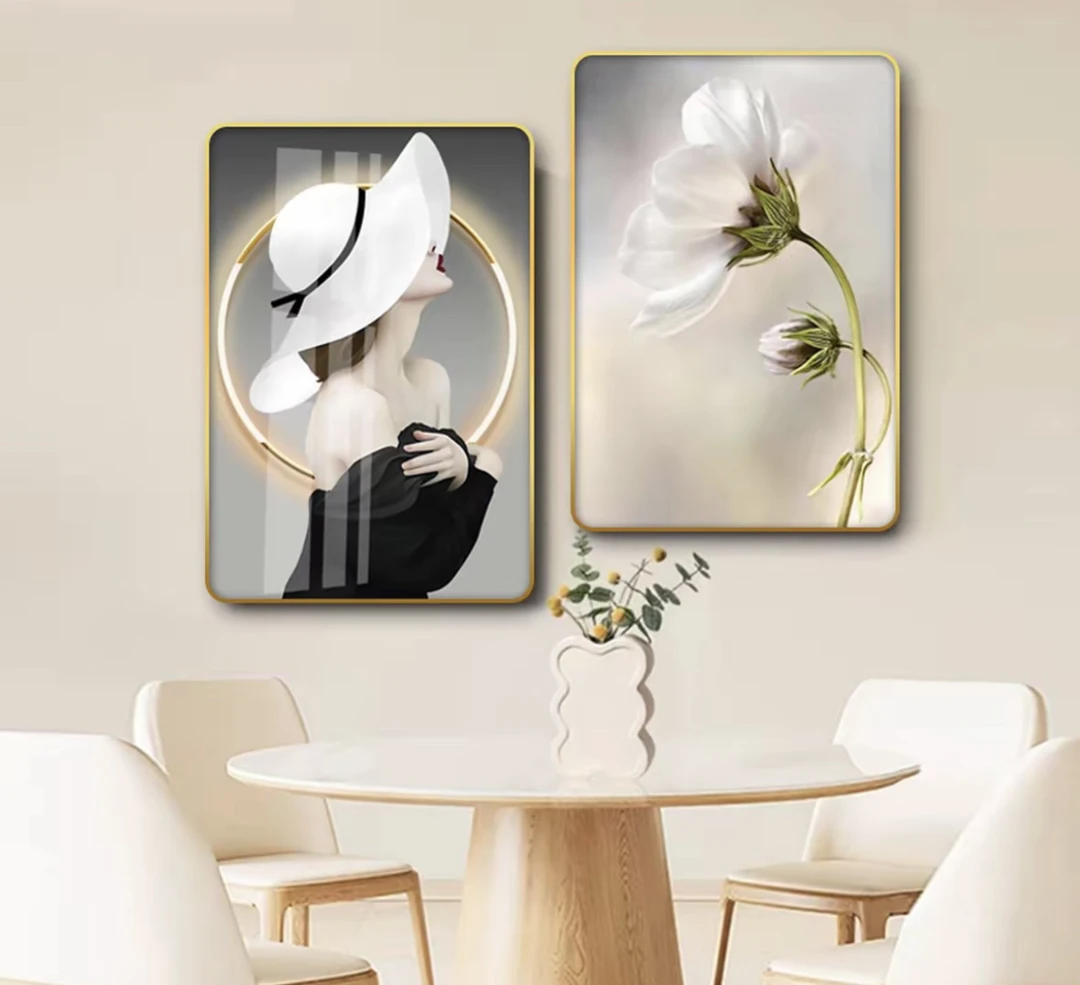 （新疆包邮）DL33高端餐厅背景墙两联挂画小客厅挂画