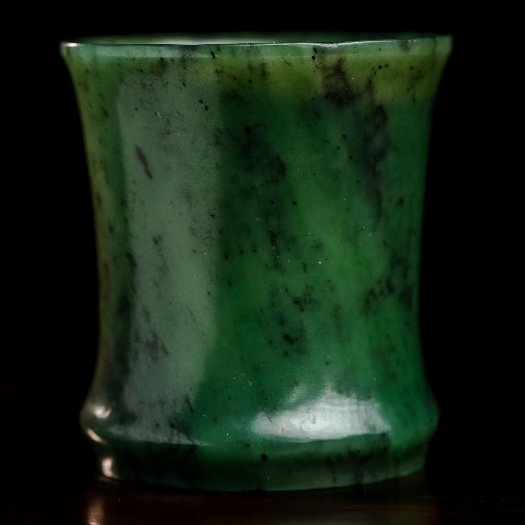 清代和田玉碧玉杯子-NX