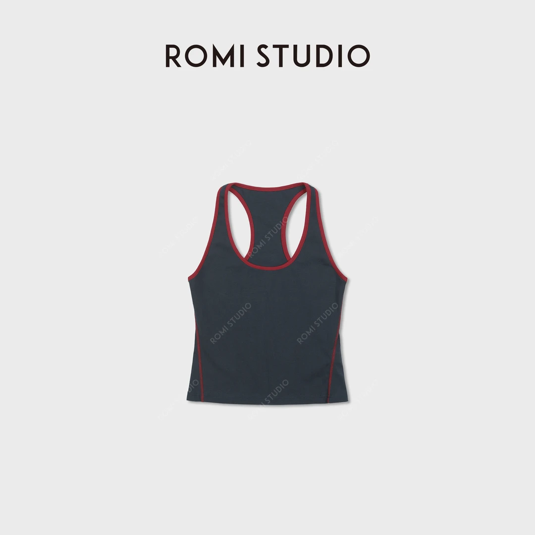 ROMI STUDIO“简约基础”棉+氨纶撞色明线工字背心内搭RWDRSU1553