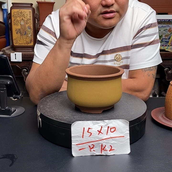 紫砂花盆货号一只KK2