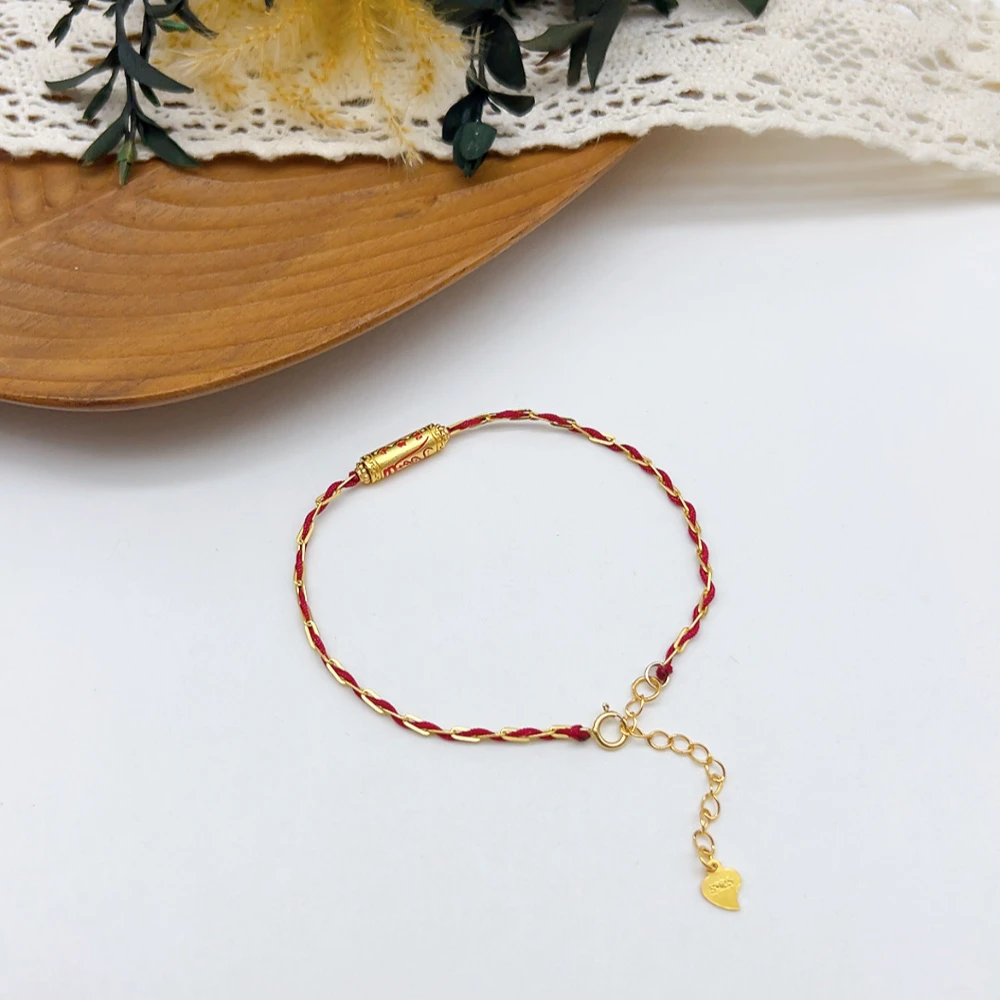 925银布艺手链 02647 好啊商店 925银编绳手链 长度16+3.5cm左右