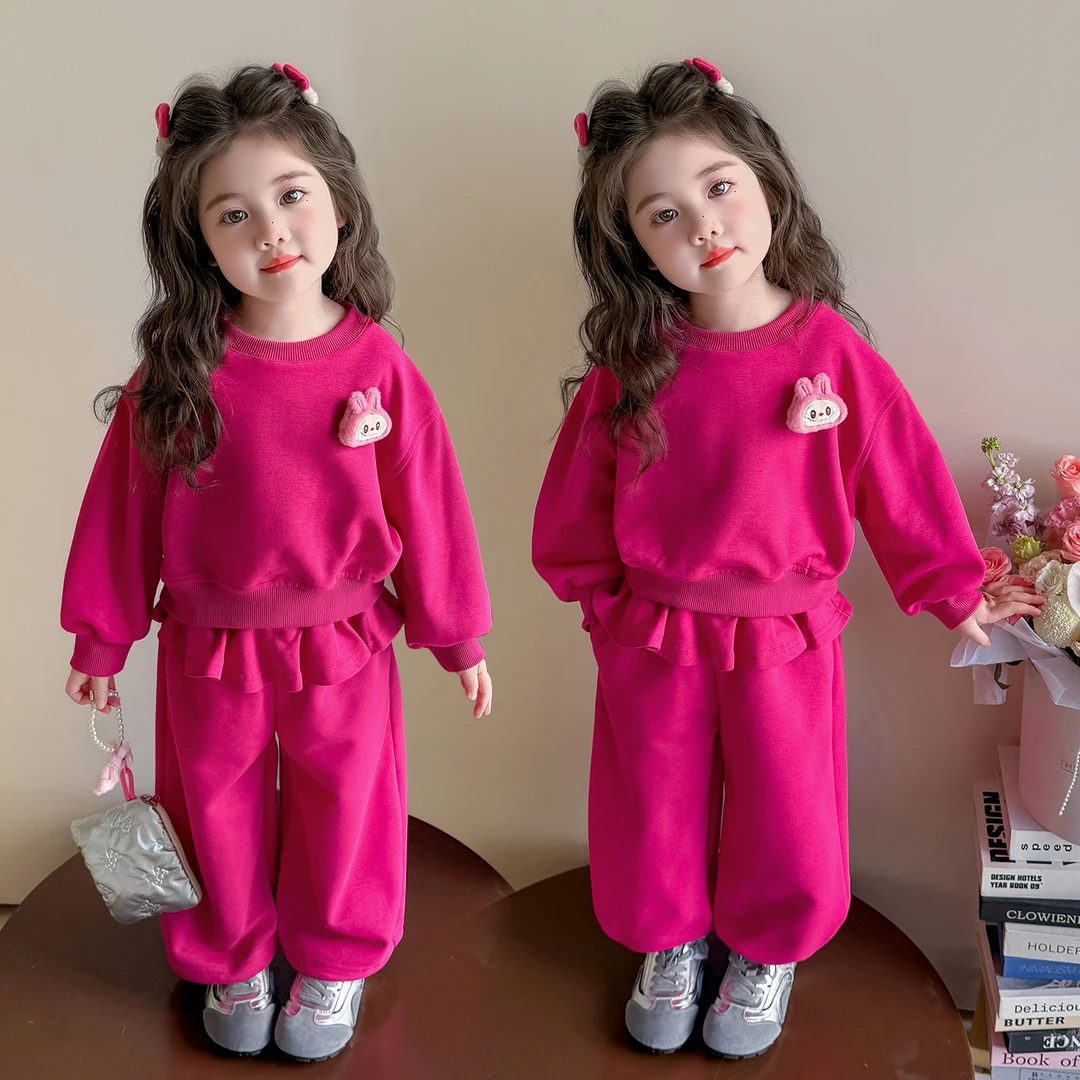 女童秋装套装2025新款4-6岁幼儿园潮款小童女宝春秋季洋气两件套