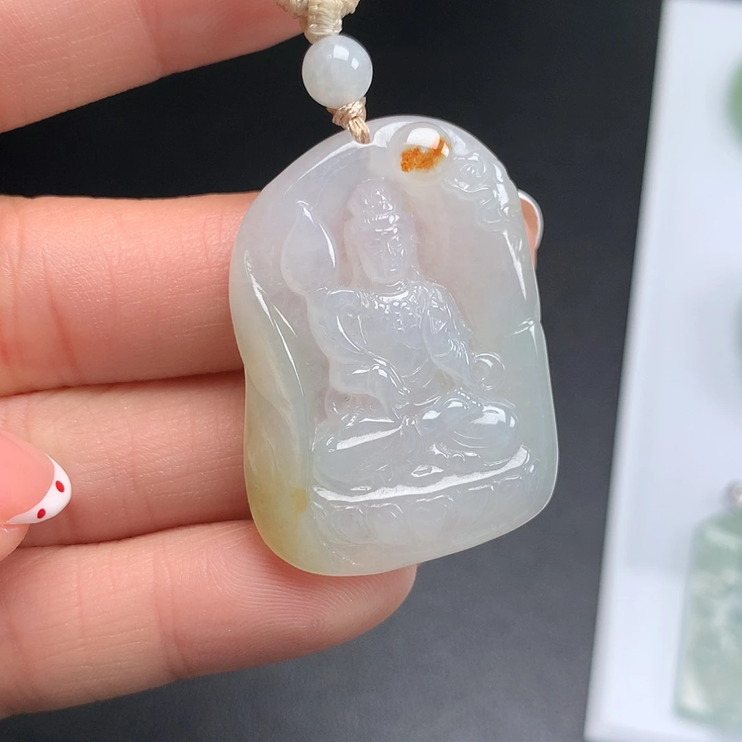 翡翠未镶嵌颈饰大势至