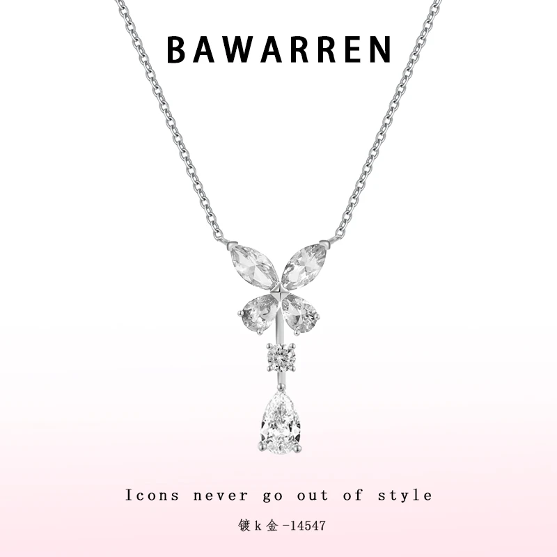 Bawarren 14547 -【蝴蝶水滴】轻奢项链时尚