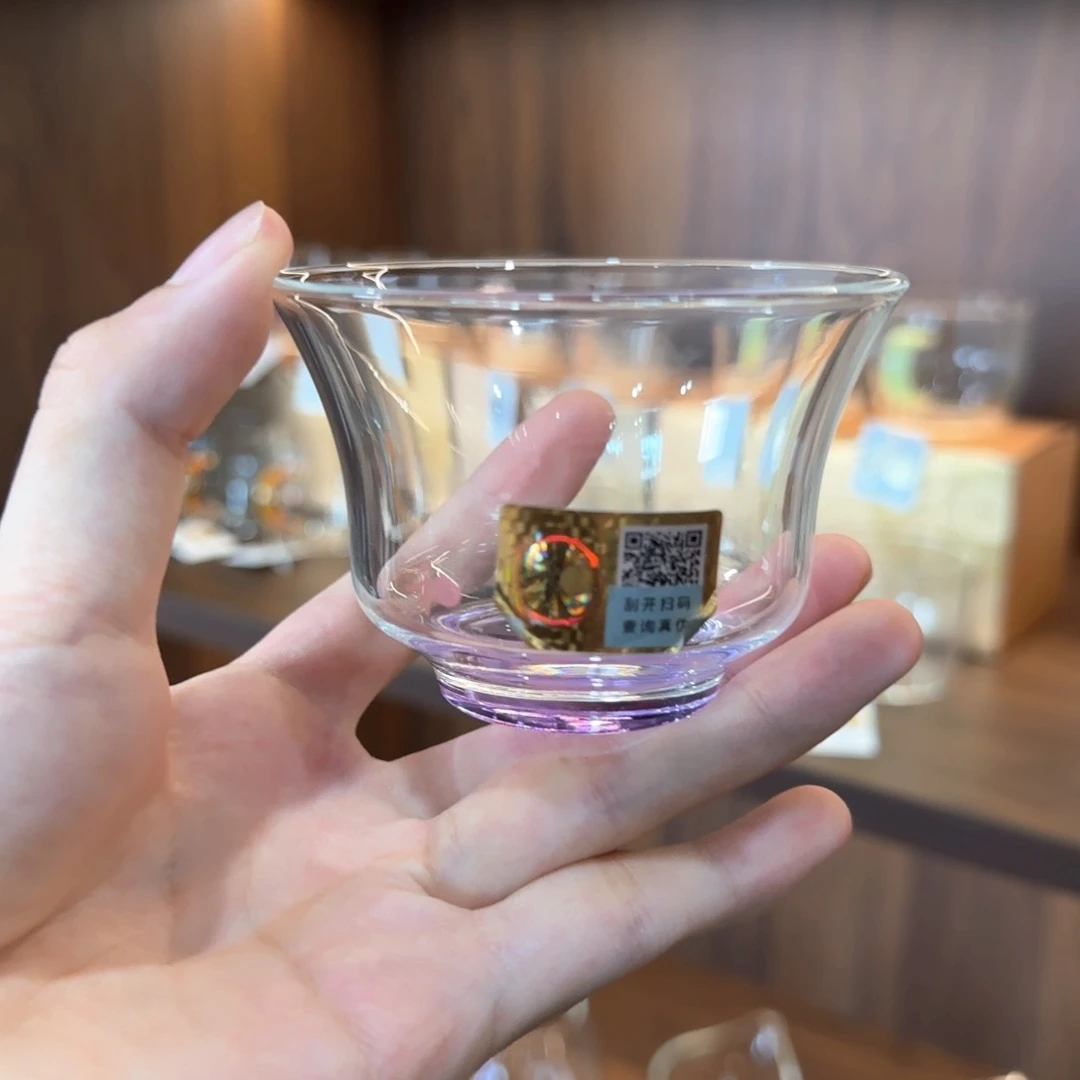 禾器清杯浅紫色粉金标