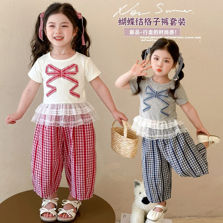 套装洋气儿童韩版夏季印花女童中小童
