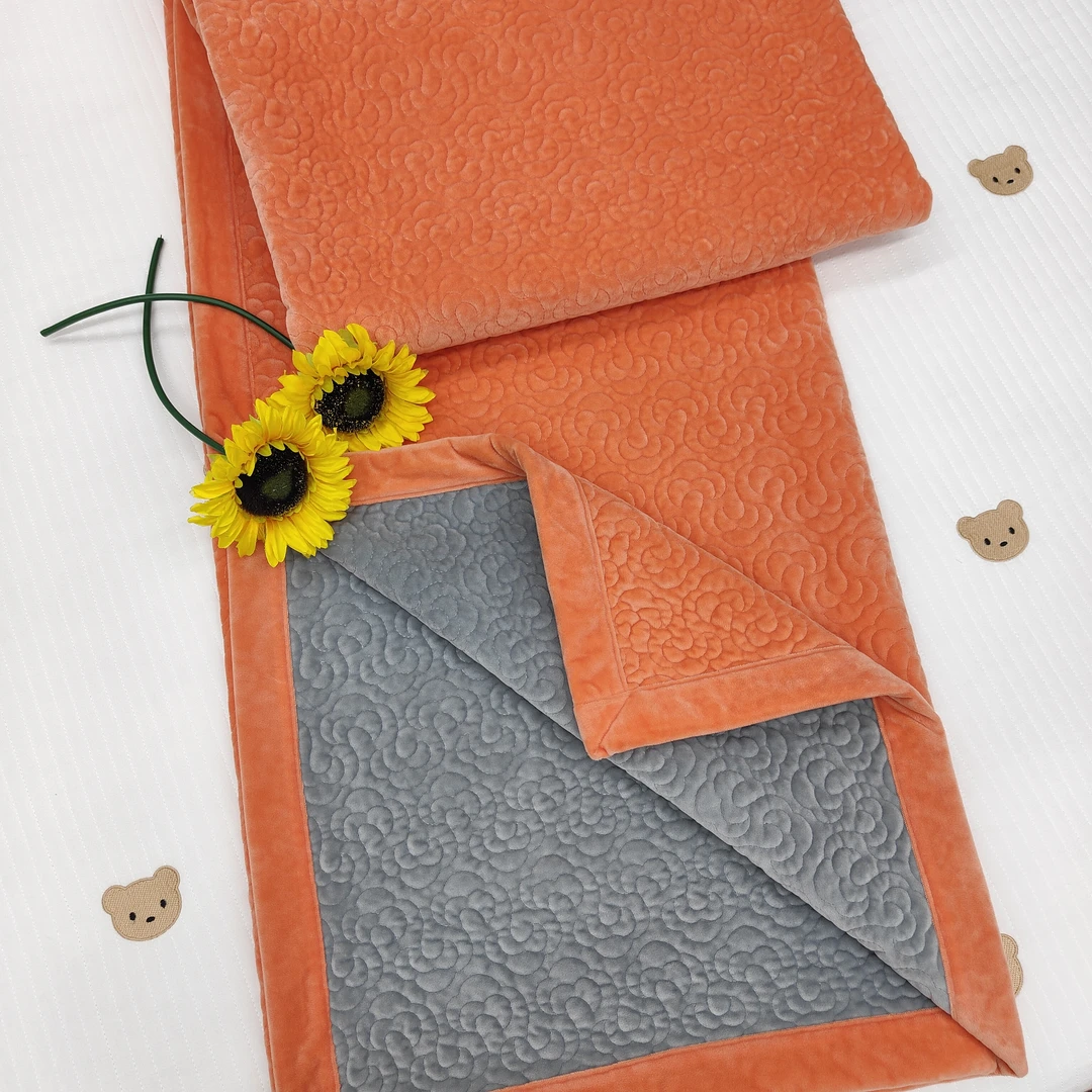 双面缇芙绒绒床盖防滑绗缝三层加厚加绒亲肤大床夹棉