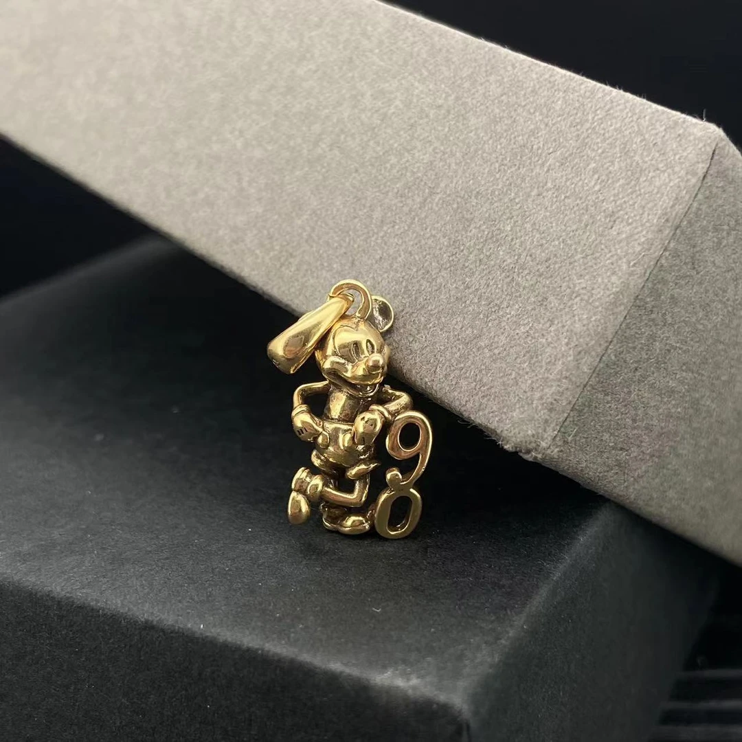 鸿聚隆 吊坠925银 A100小众复古可爱年份90米奇小银吊坠