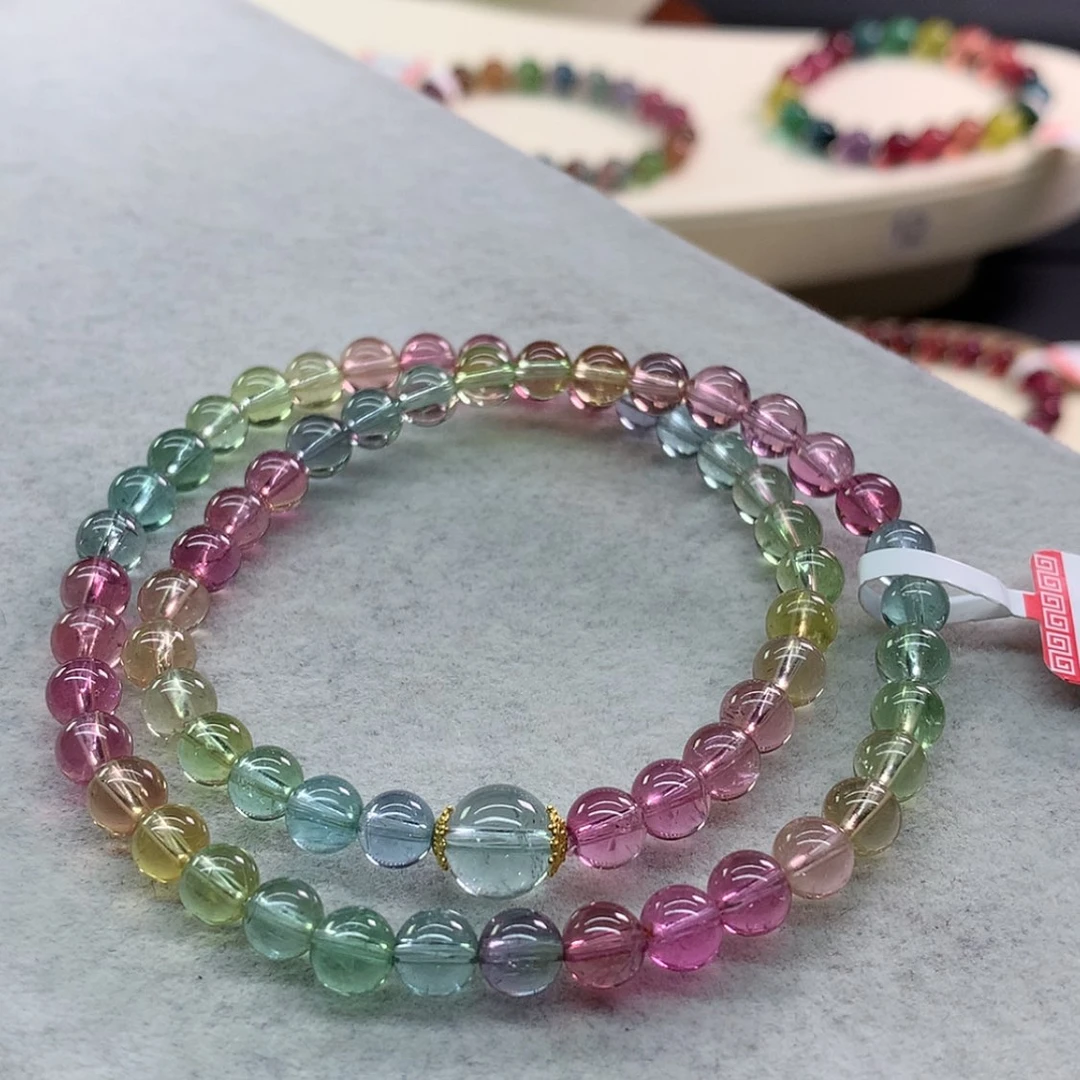 【闪购商品】碧玺手链未镶嵌碧玺荧光人鱼多圈5.8