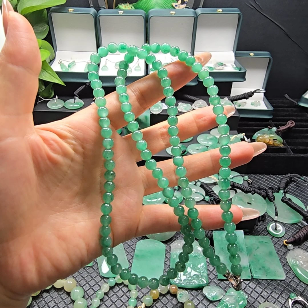 石英质玉（非洲翠）项链6未镶嵌