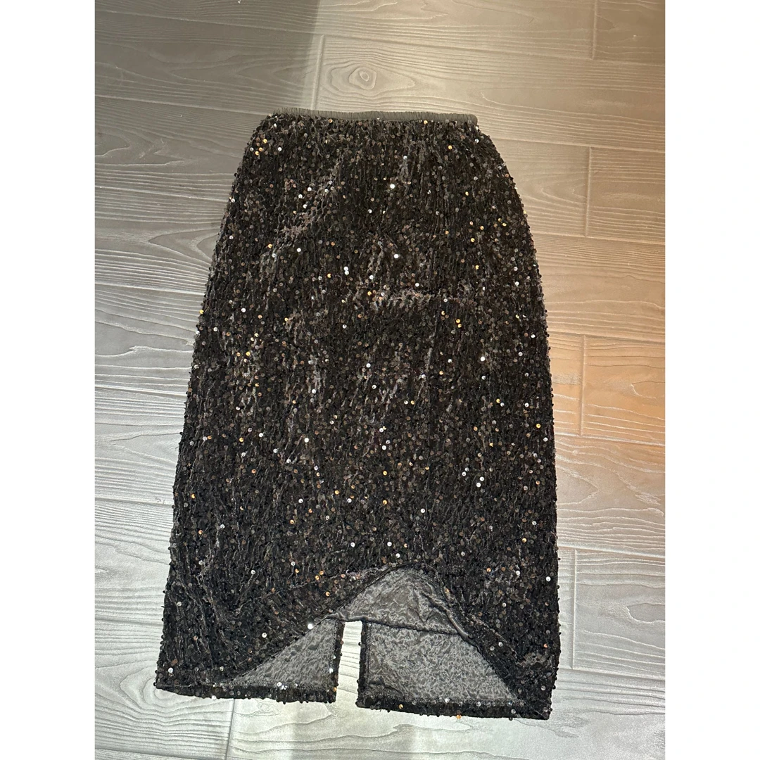 【超美的丝绒亮片裙】气质时尚法式小众感重工优雅轻奢半身裙中长款