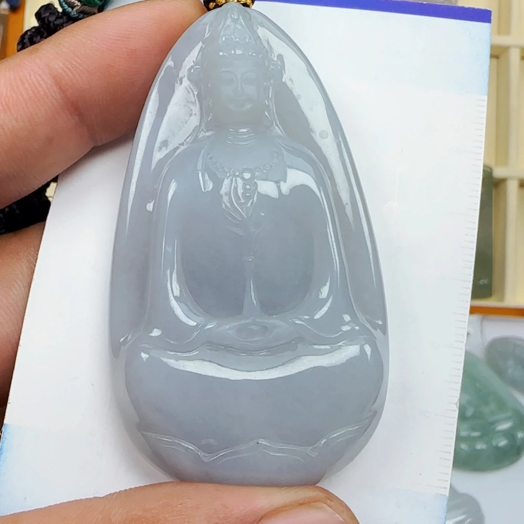 翡翠未镶嵌颈饰月**风，