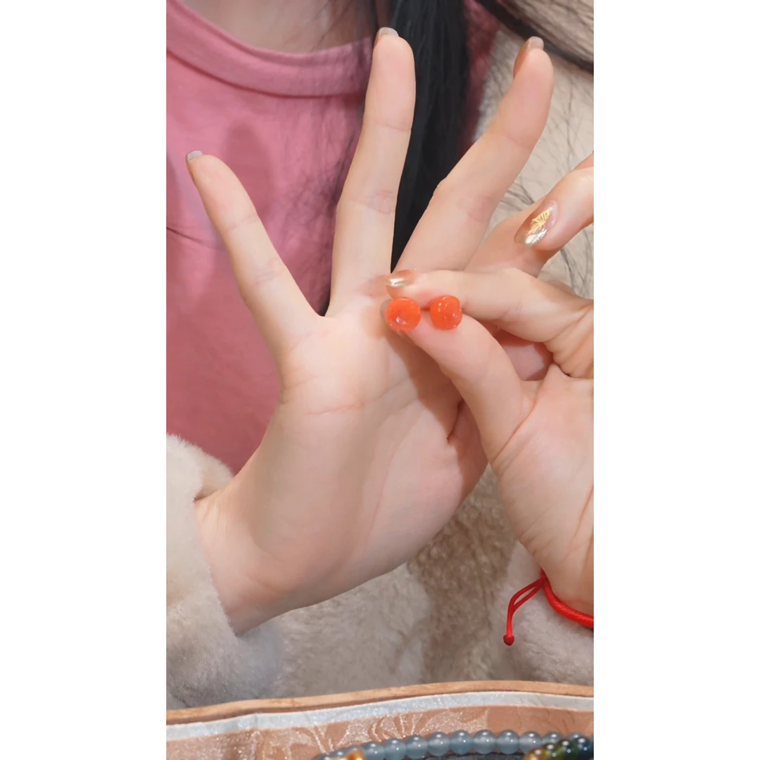 南红玛瑙耳饰未镶嵌多样性发@@N7612