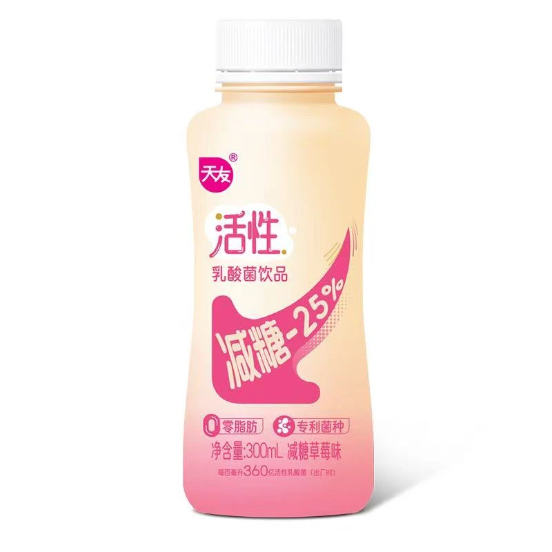 天友草莓味减糖活性乳酸菌饮品 300ml