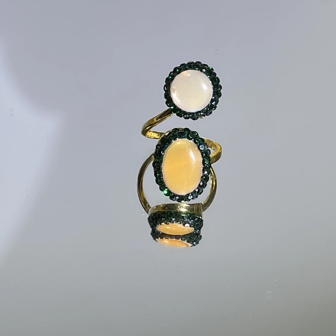 铜合金合成锆石戒指 TTSD 霜裸面时尚个性女士戒指 2212