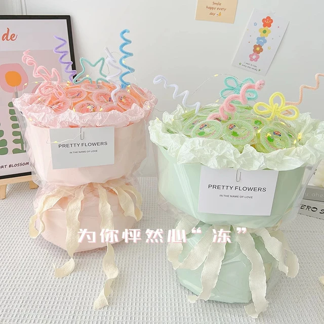 六一儿童节材料手工心零食diy材料包少女花束礼物果冻制作成品