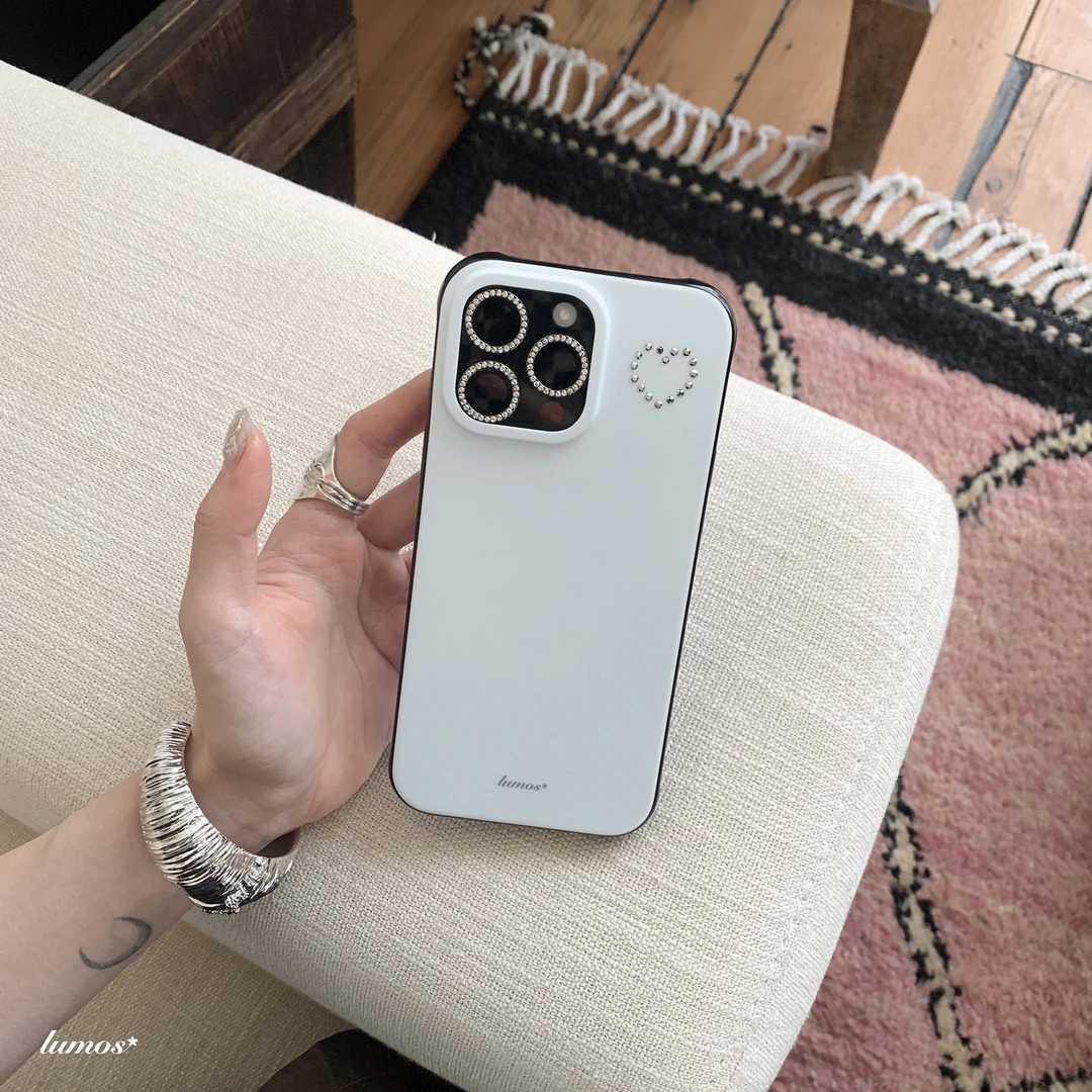 Lumos「all day heart」矿银镶钻极简爱心手机壳磨砂适用iphone磁吸
