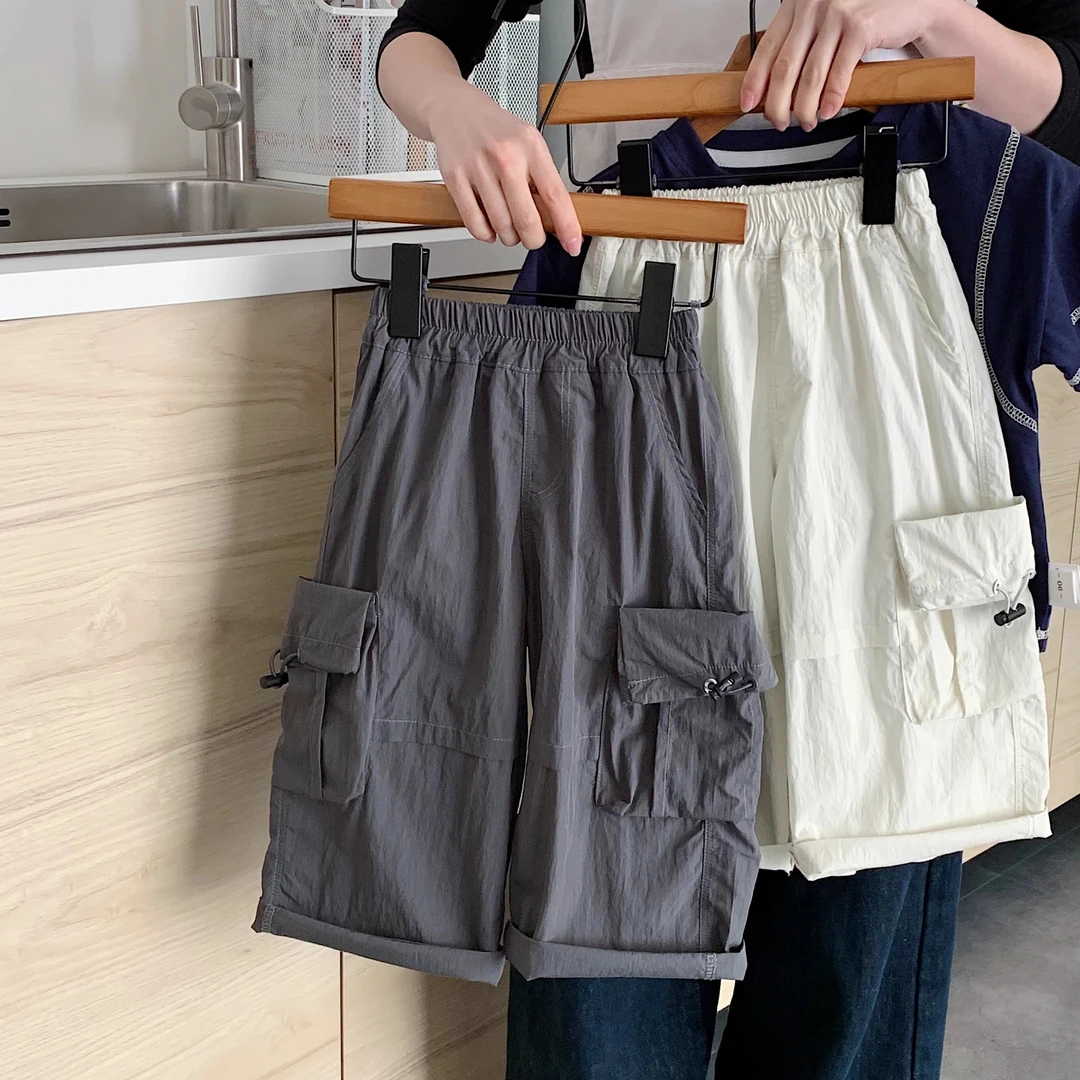 儿童工装裤2025夏季新品男童韩版休闲长裤男宝宝薄款夏装宽松裤子