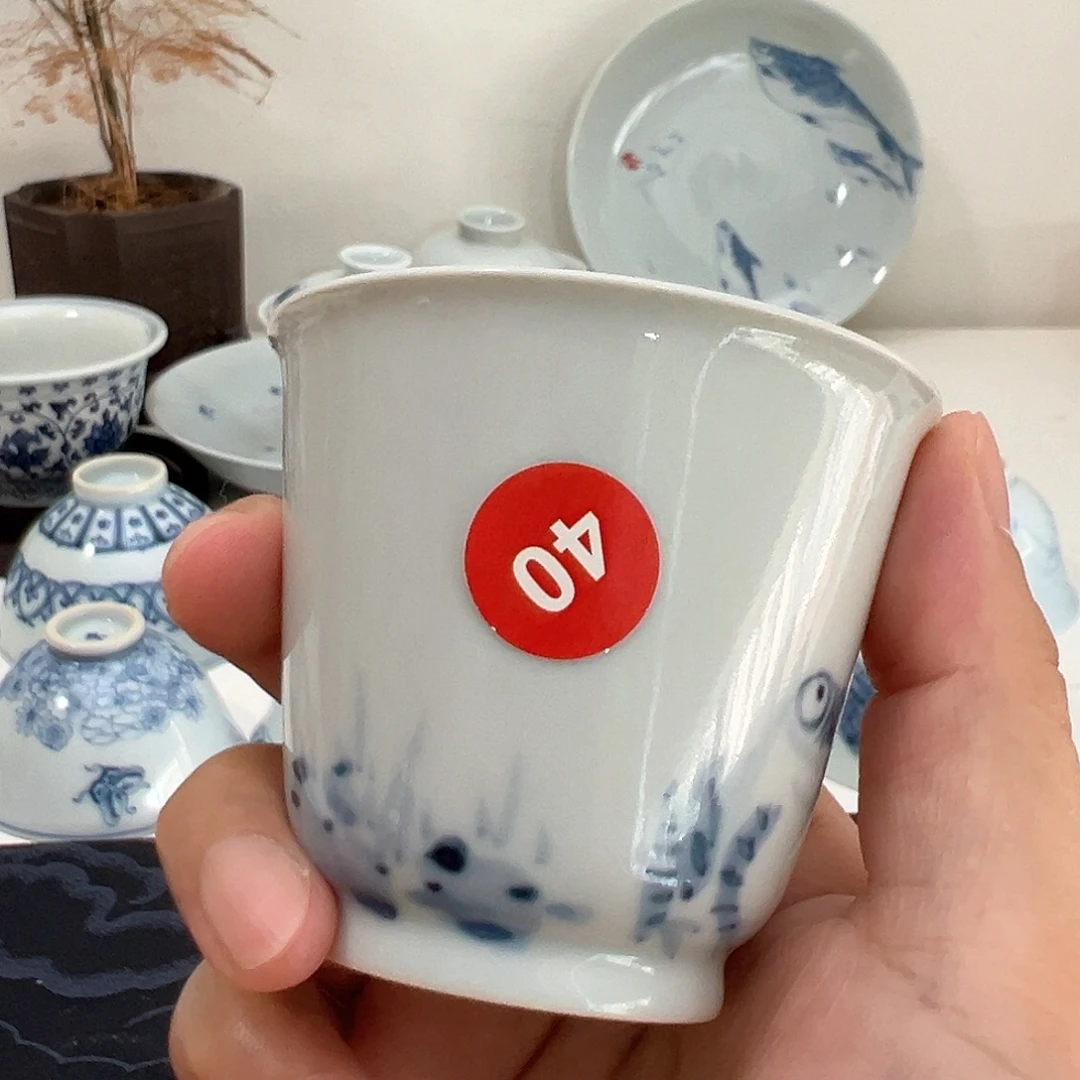 许***许手工手绘青花茶杯